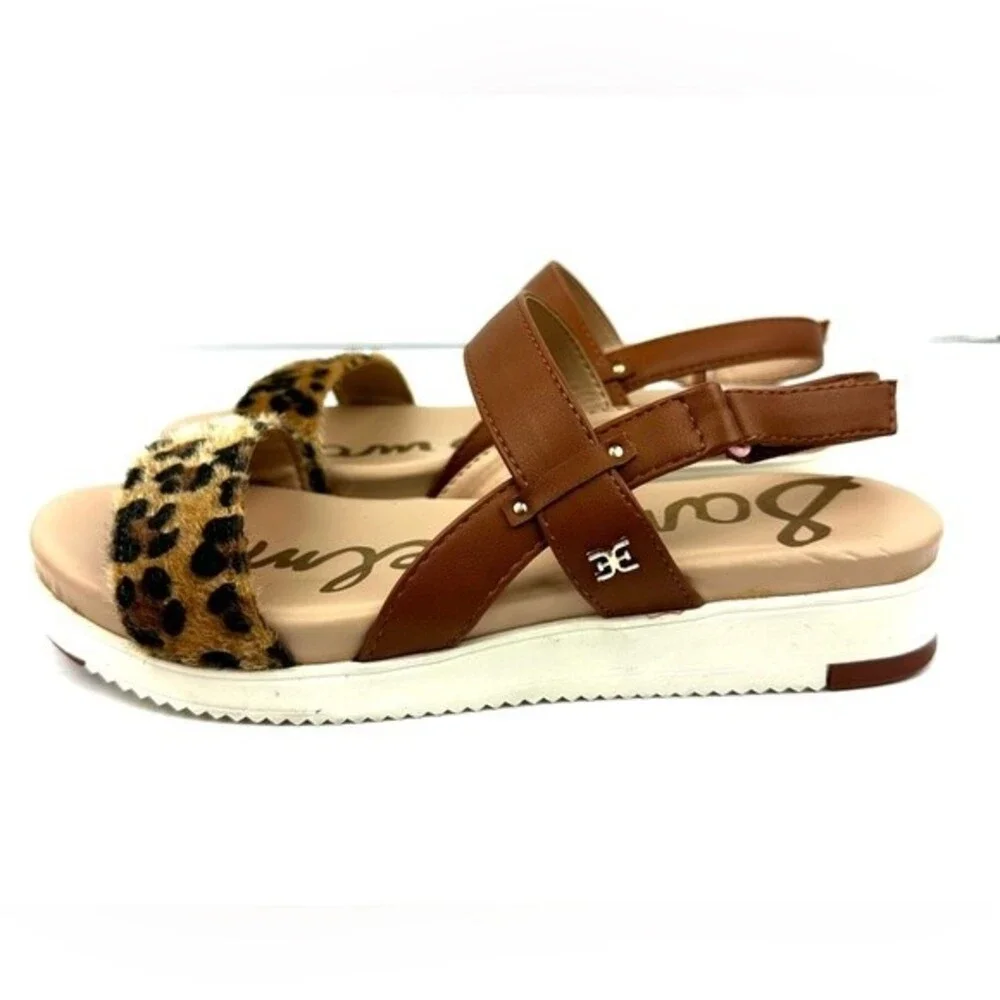 NWOT Sam Edelman Audrea Dionne Sandal Girls Sz 4 Leopard/Brown Strappy Sandal